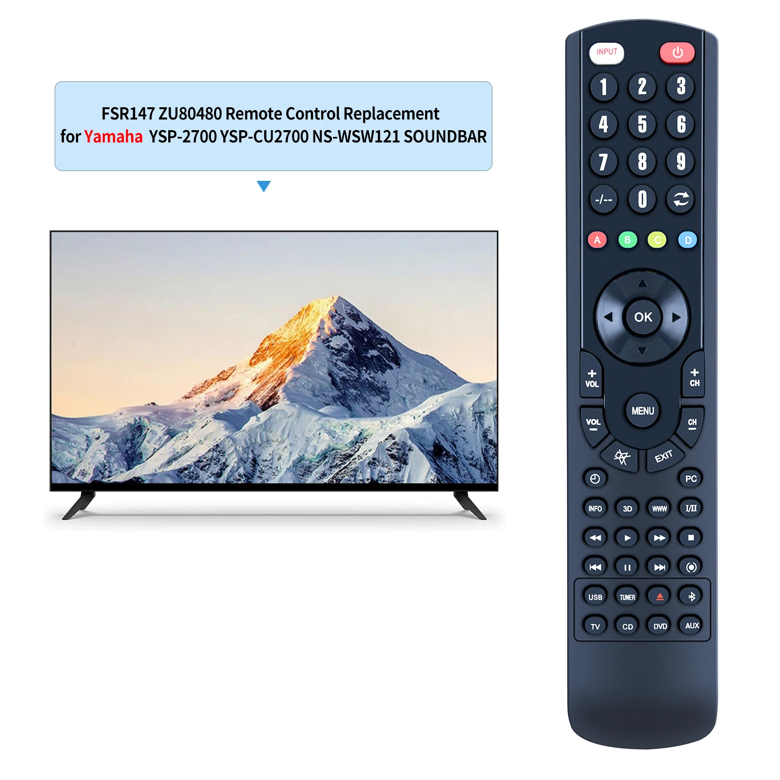 Пульт дистанционного управления FSR147 ZU80480 для Yamaha YSP-2700 YSP-CU2700 NS-WSW121