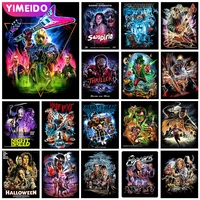 yimeid 5d ab diamond painting embroidery horror movie poster cross stitch pictures art diamond mosaic cartoon full drill craft