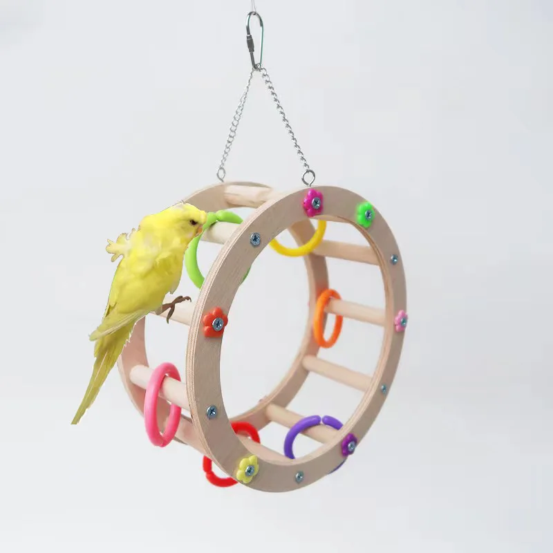 

Parrot Bird Toy Cage Pendant Gnawing Foraging Climb Ladder Ferris Wheel Play Swing Colorful Building Blocks Bird Sports Supplies