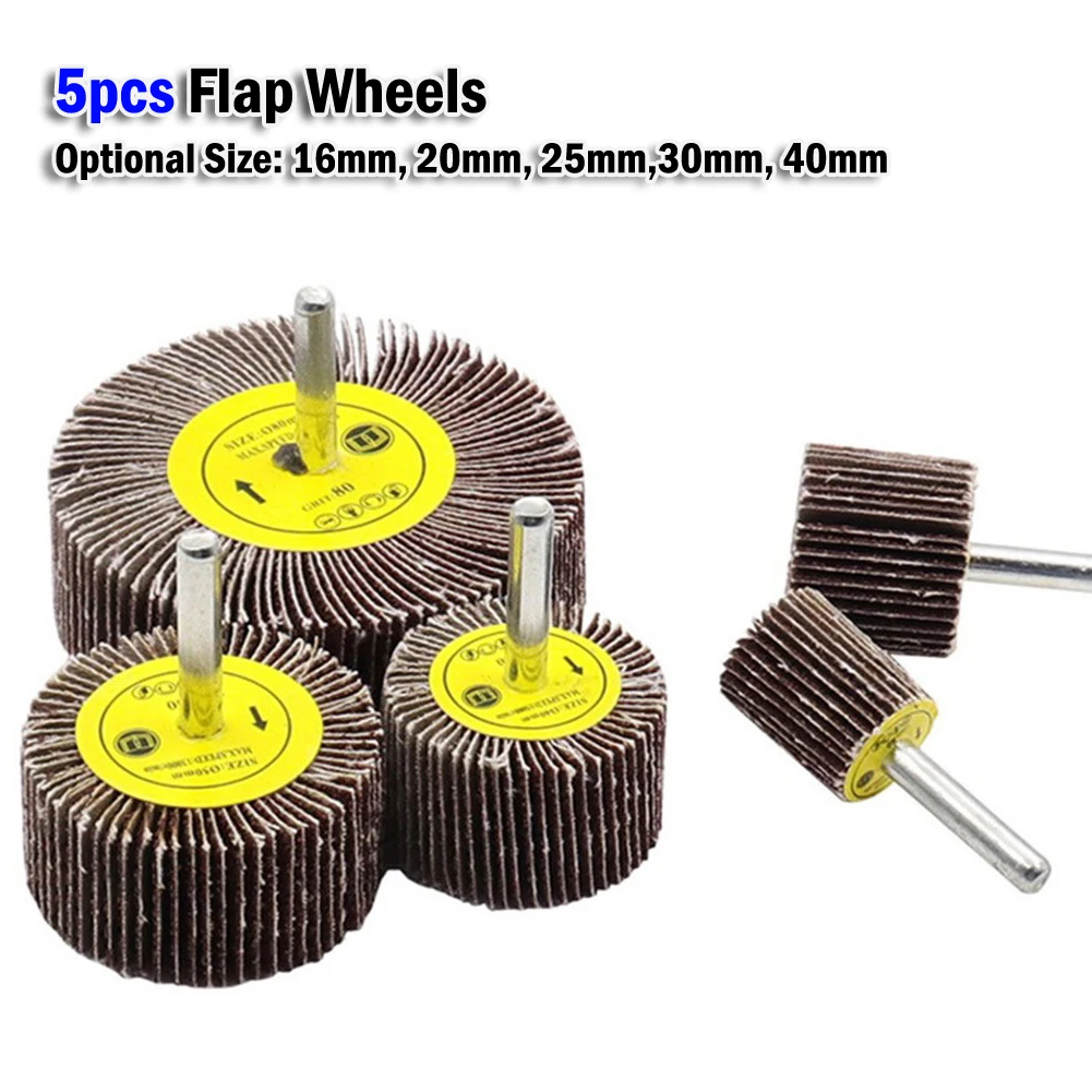 

5pcs 16-40mm Diameter 80 Grit Sanding Flap Wheel Disc For Engraving Chamfering Grooving Hollow Polishing Abrasive Tools