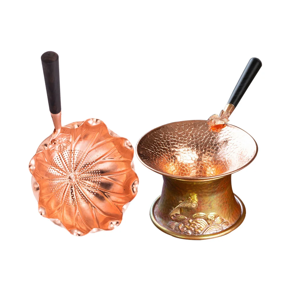 

Copper Tea Strainer with Delicate Handle Copper Flower Shape Tea Infuser