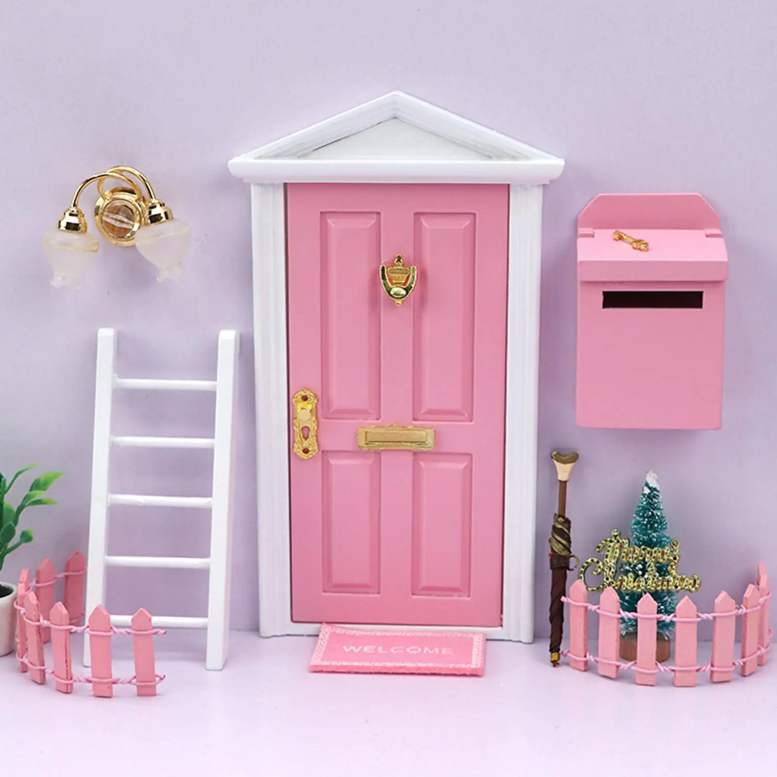 

Mini Fairy Door Miniature Dollhouse Furniture Toy Set Micro Decoration Fairy Tale Learning Kit For Children 1/12 Dollshouse 2022