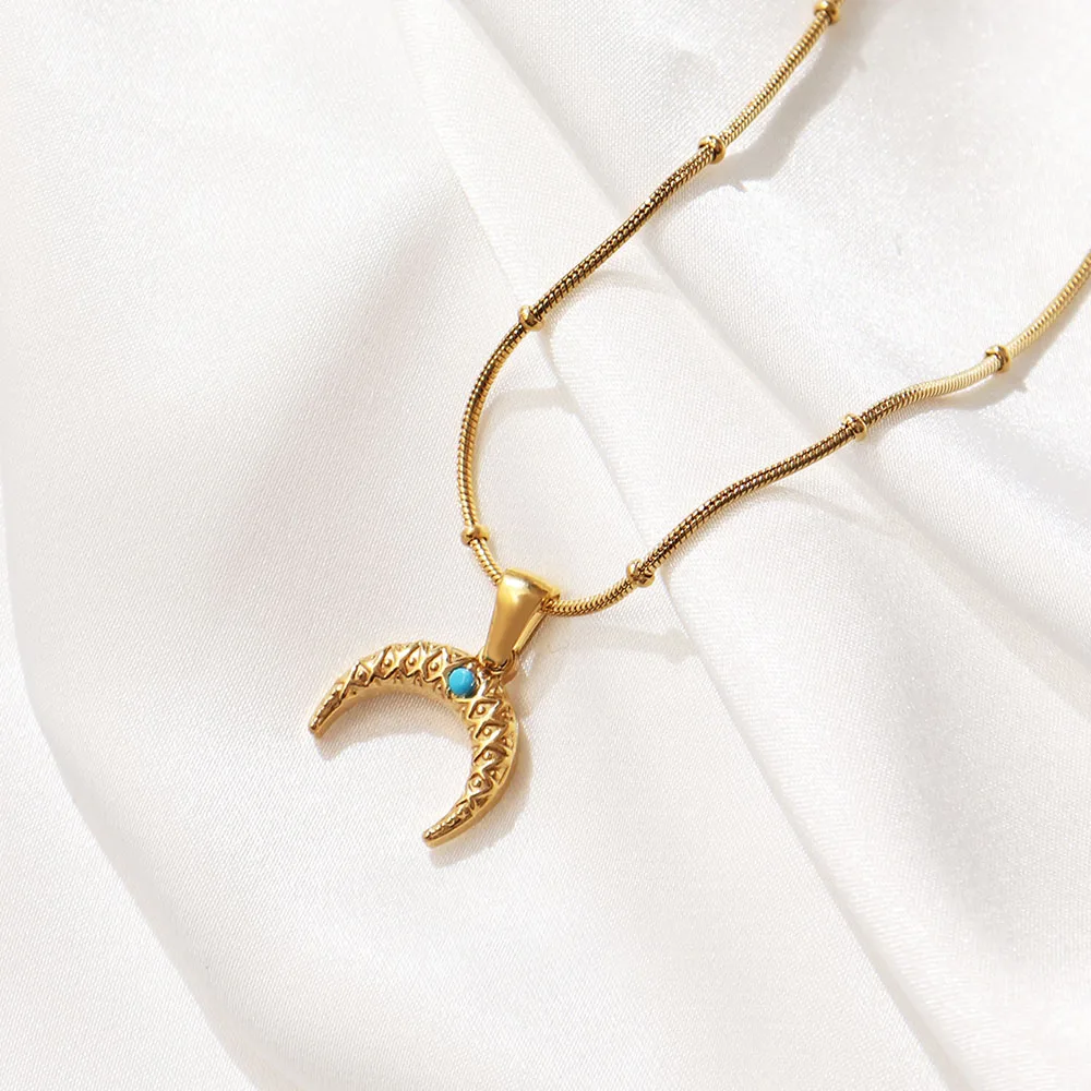 Цепочка с подвеской в виде полумесяца из нержавеющей стали 316L