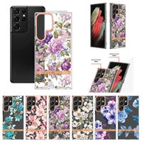 cute flowers case for samsung galaxy s22 ultra s21 plus s20 fe a53 a33 a13 a22 a72 a52 a32 a12 a03s plating protect phone cover