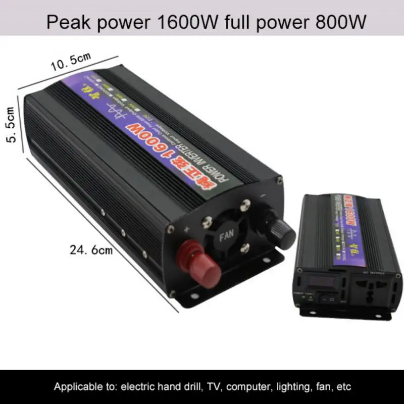 

Pure Sine Wave Inverter 2000W 3000W 4000W Power DC 12V 24V To AC 220V Voltage 50/60HZ Converter Solar Car Inverters With LED Dis