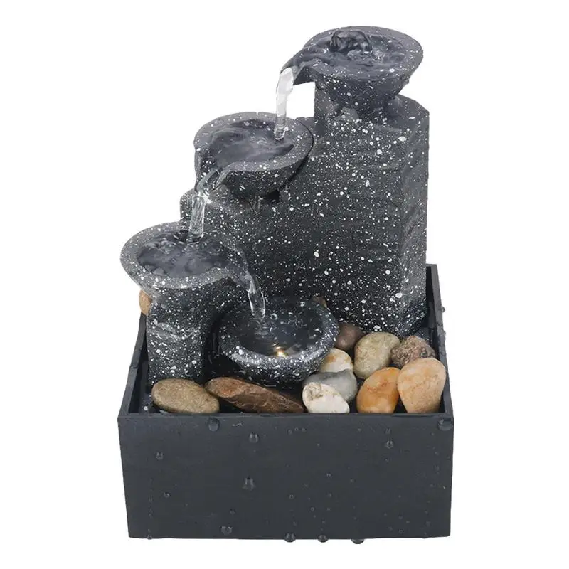 

Rockery Indoor Fountain Waterfall Feng Shui Desktop Water Sound Meter Office Desktop Ornaments Home Decoration Crafts Gifts