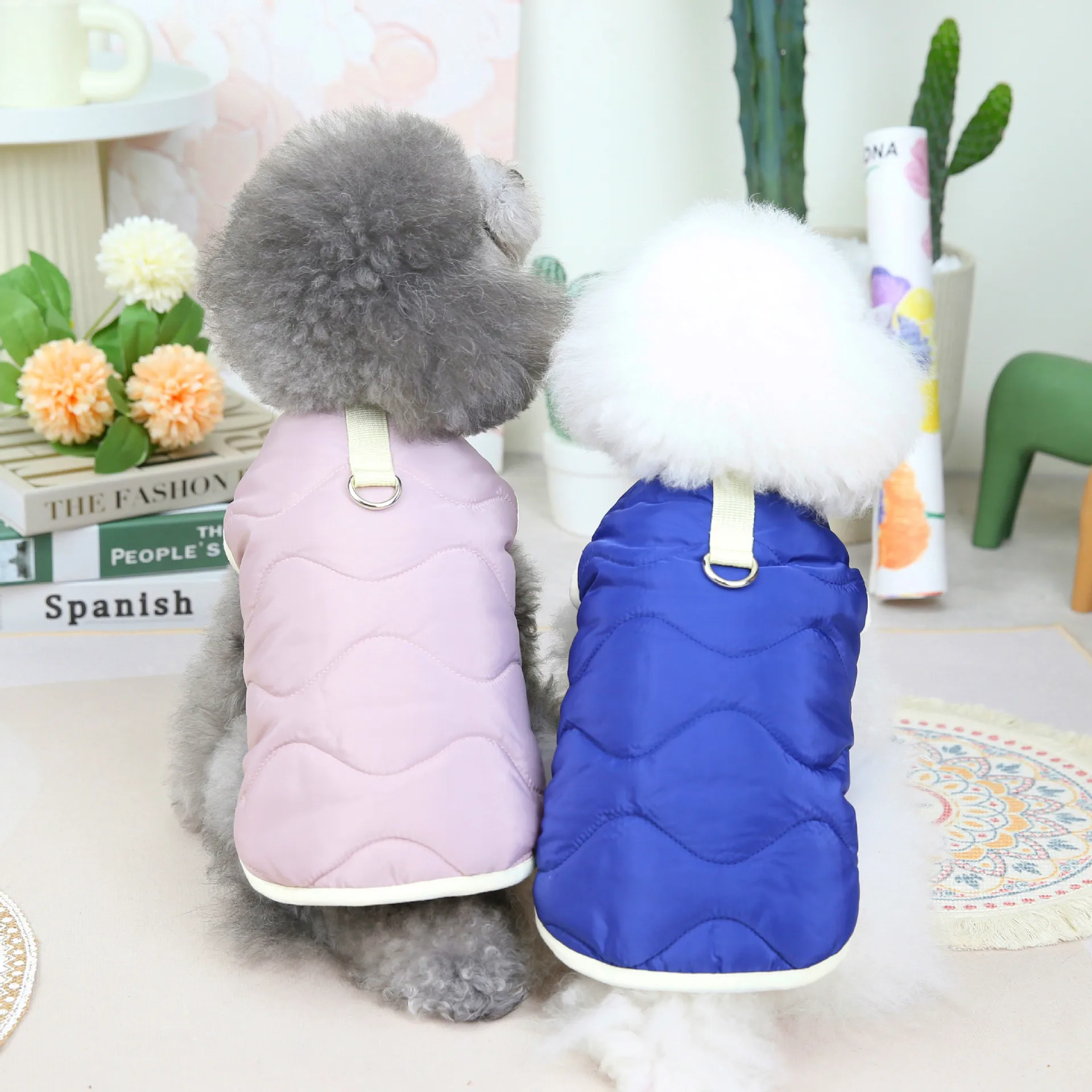 Warm Vest Autumn Winter Pet Clothes Medium Small Dog Harness Warm Velvet Puppy Coat Thick Sweater Resist Cold Poodle Chihuahua