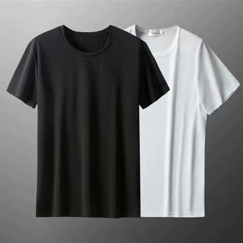 

Ice Silk Mesh Breathable Short-sleeved T-shirt Men's Youth Quick-drying Student Slim Round Neck Sports Thin Half-sleeved Tide