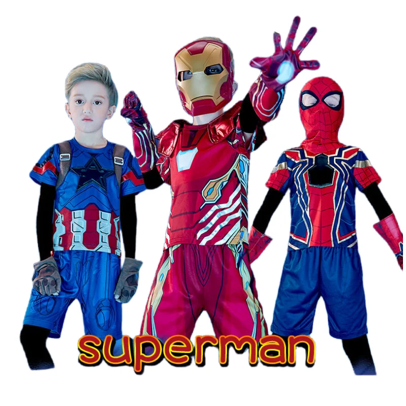 

Marvel anime cos clothing surrounding genuine Spider-Man personality creative clothes children's boy Iron Man suit dress up