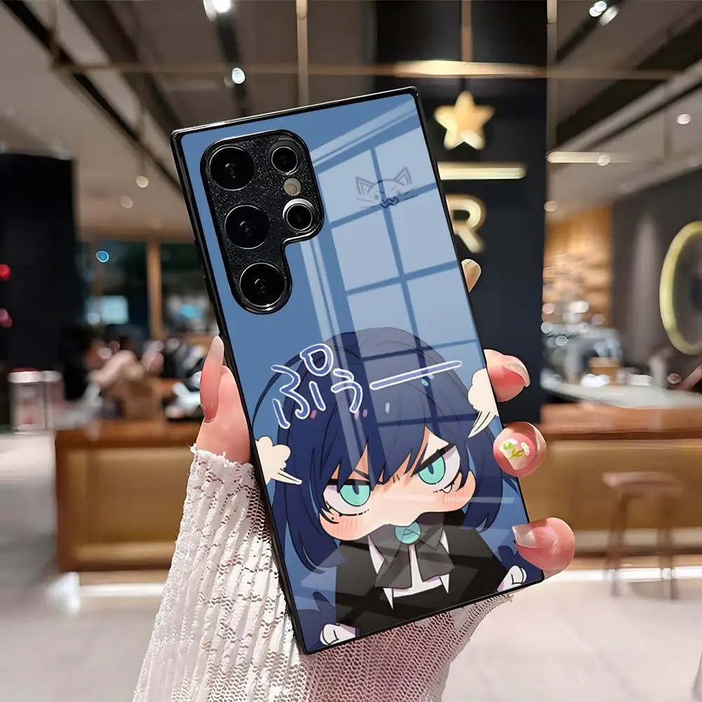 Чехол для телефона Ado Kyogen X Uta для Samsung S26 Ultra S25 Edge Ultra S23 S22 S21 S20 Ultra Plus S24 Fe A25, стеклянная крышка (art.: 3920d4d64c8f0) - 3920d4d64c8f0