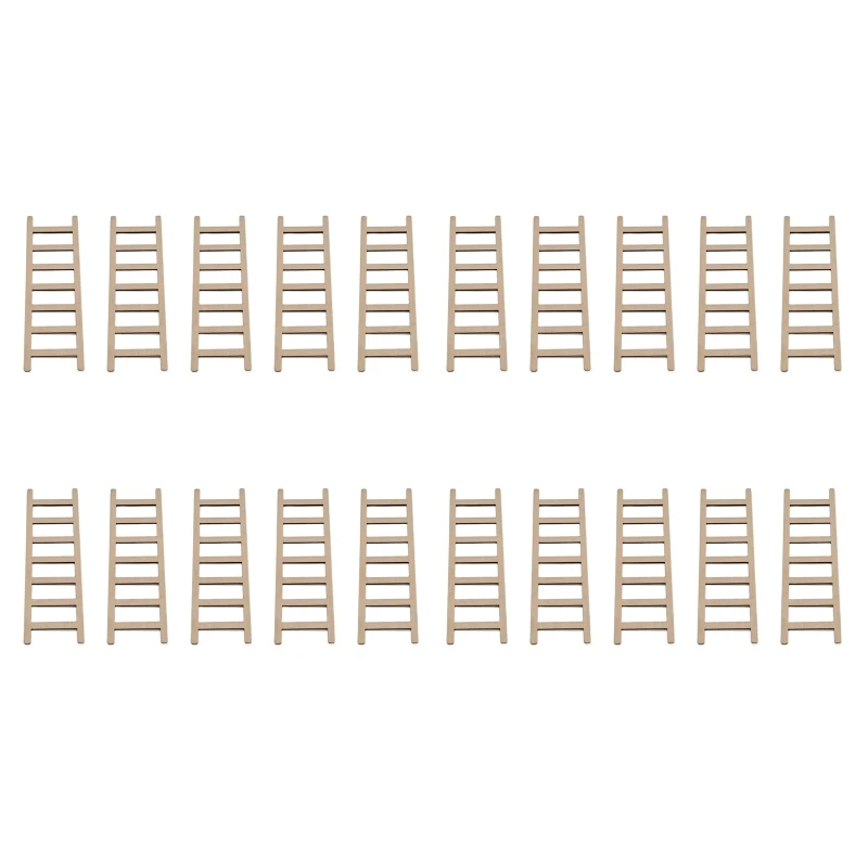 

20 Pieces Mini Step Ladders for Garden Ornament Landscape Decor DIY Dollhouse