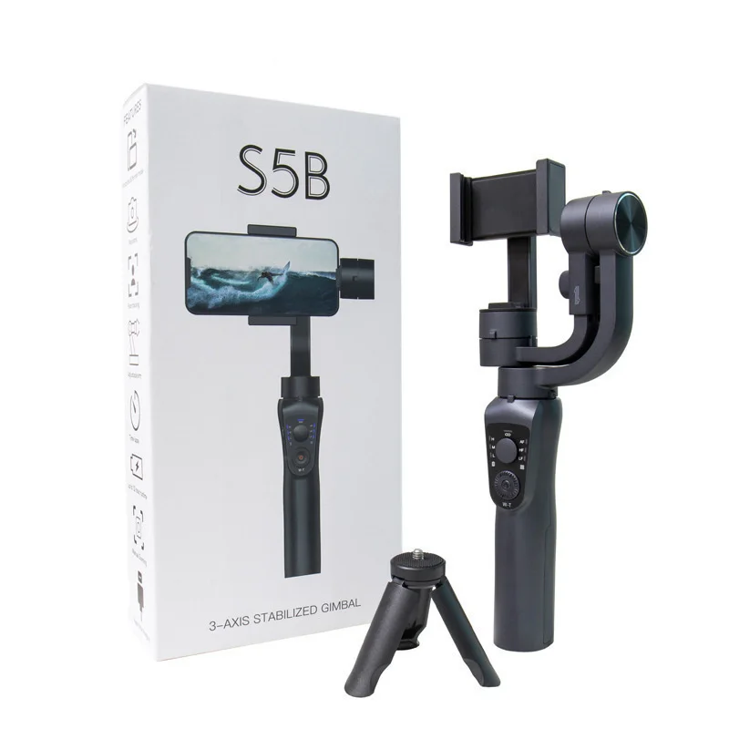

S5B Mobile Phone Anti-Shake Stabilizer Tik Tok Live Stream Hand-Held Tripod Head Face Follow Bluetooth Three-Axis Stabilizer