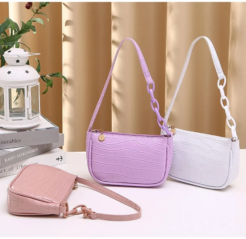 

Women Bag 2022 New Summer PU Flap Chains Fashion Alligator Shoulder Bags Handbag Euro-America Style Luxury Designer Bag