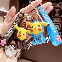 pokemon anime pikachu doll keychain bag key ring pendant accessories wearing sweater short sleeved sleeping bag birthday gifts