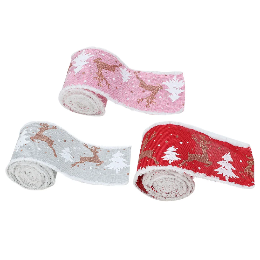

3 лента рулон декор, рождественская елка, галстук-бабочка, сделай сам, подарок, ткань для упаковки подарков