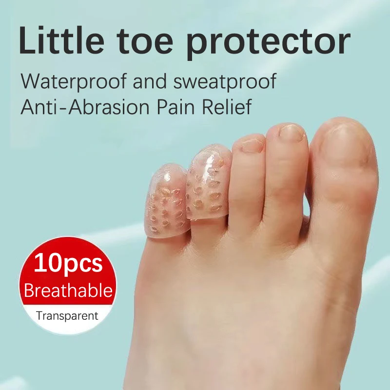 

10 Pcs Silicone Little Toe Protectors Anti-Friction Breathable Toe Cover Caps Prevents Blisters Bunion Corrector Foot Care Tool