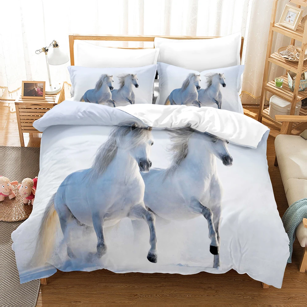 

Single Twin Full Queen King Horse Bedding Set Men/women Size Bed Set Aldult Kid Bedroom Duvetcover Sets 3D Print 033