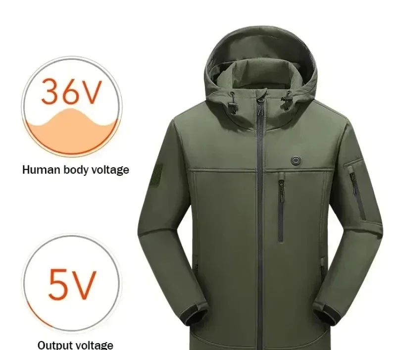 Chaqueta térmica с инфракрасным USB для мужчин и женщин abrigo de Moto eléctrico chaleco térmico ropa invierno 10