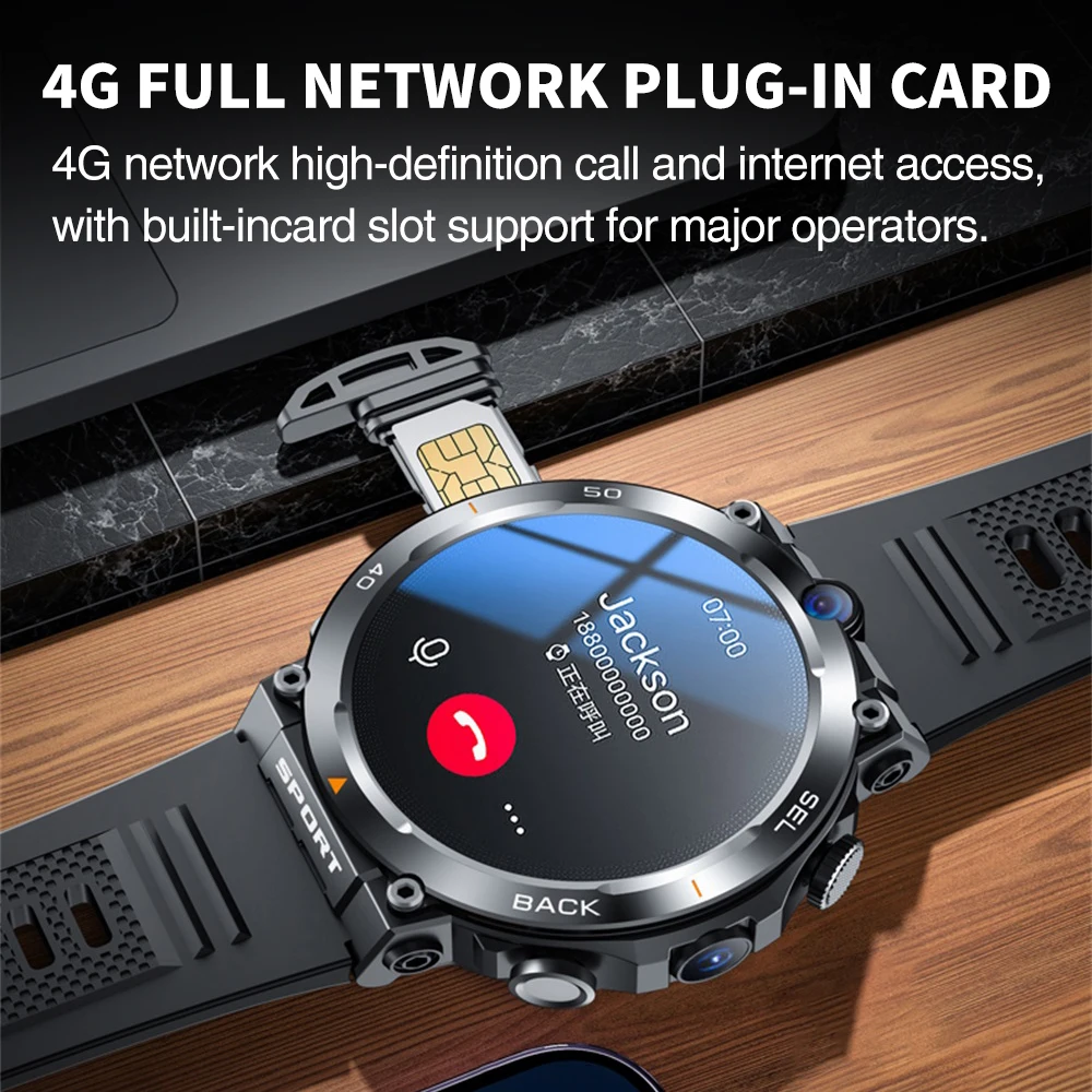 Смарт-часы с двойной камерой GPS 4G Wi-Fi