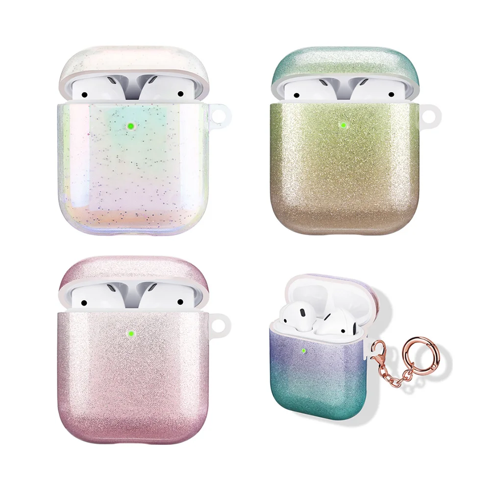 

Gradient Color Glitter Bling Earphone Case For Apple AirPods 2 Case Soft Silicone Shining Protective Cover for AirPod 2 1 Coque