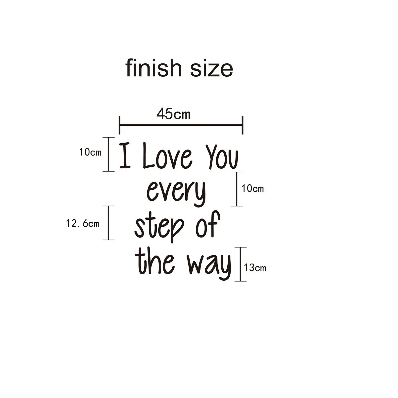 Виниловая настенная наклейка Я люблю тебя на каждом этапе лестницы