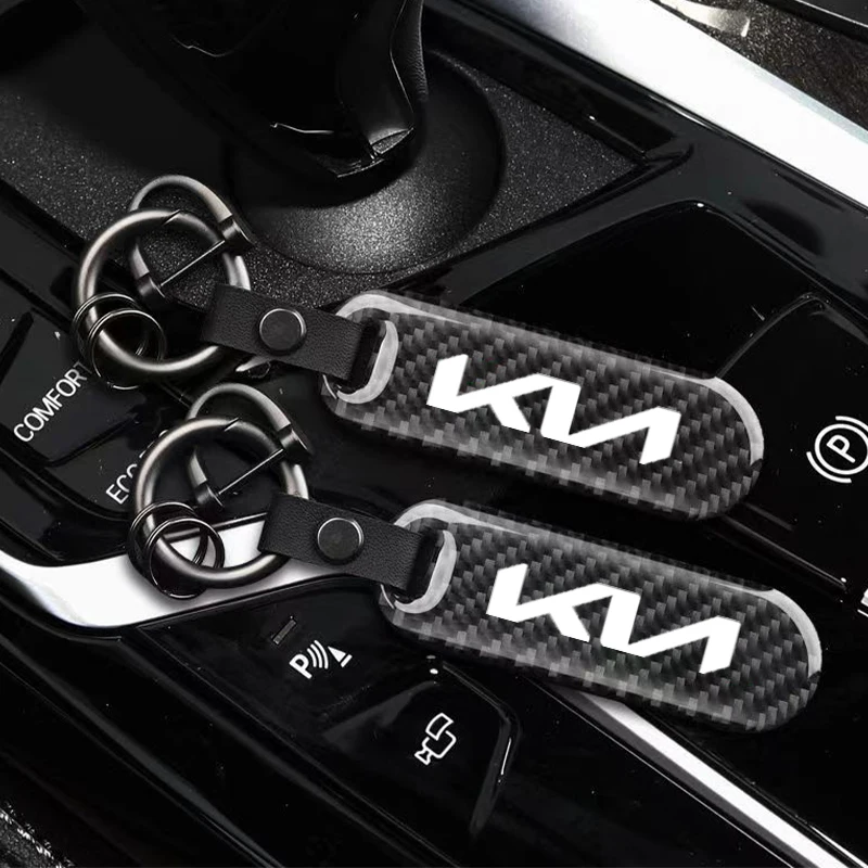 

Брелок для ключей с эмблемой из углеродного волокна для KIA KN K5 K3 Sportage Picanto Ceed RIO 2 3 4