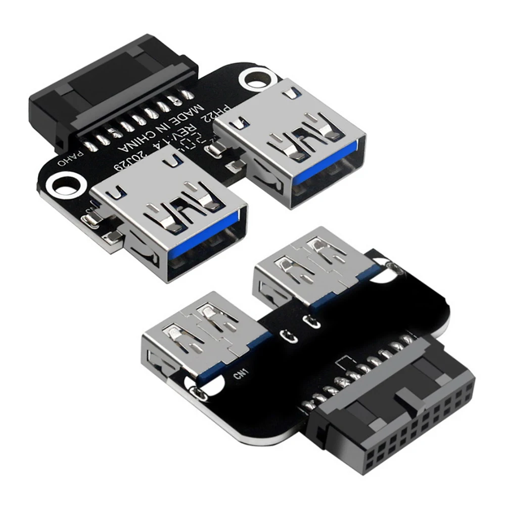 

USB 3.0 Адаптер материнской платы USB 3.0 19Pin / 20Pin Female к Dual USB 3,0 Female конвертер ПК Компьютерные аксессуары