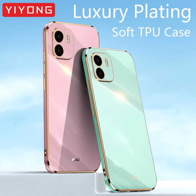 RedmiA1 Case YIYONG Plating Silicone TPU Ring Holder Cover For Xiaomi Redmi A1 A2 Plus A1Plus Xiomi RedmiA2 A2Plus Phone Cases