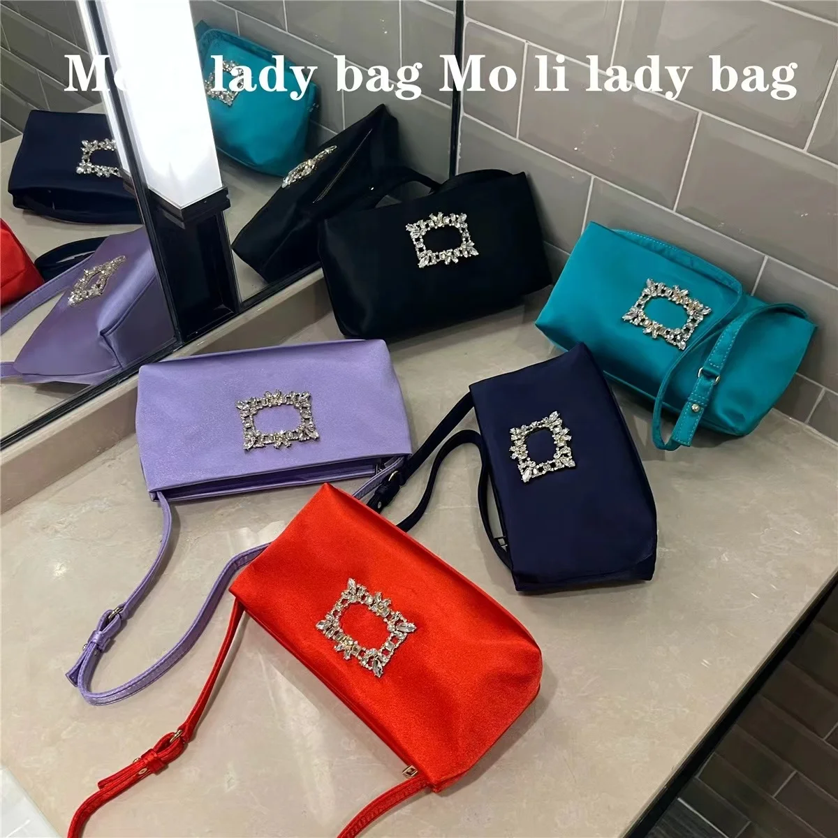 Роскошная атласная квадратная сумка женская элегантная блестящая сумка-клатч со