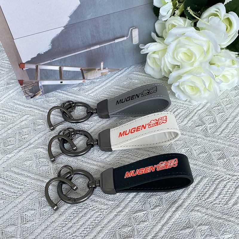 

For Honda Mugen Accord Civic CRV Crosstour H-RV NSX Pilot Odyssey City CRZ Spirior AVANCIER Top Layer Cowhide Key Chain