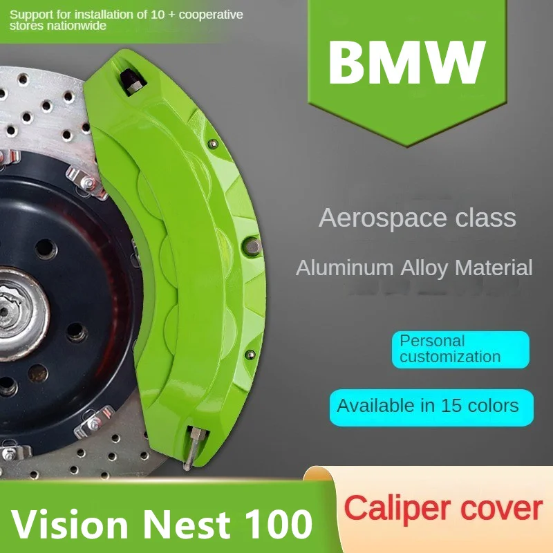 

For BMW Vision Nest 100 Car Brake Caliper Cover Front Rear 3D Aluminum Metal Kit