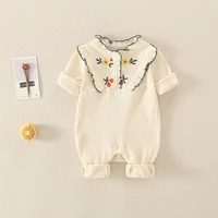 2022 autumn baby girls rompers cotton toddler jumpsuits newborn girl embroidery ruffles infant romper baby clothes