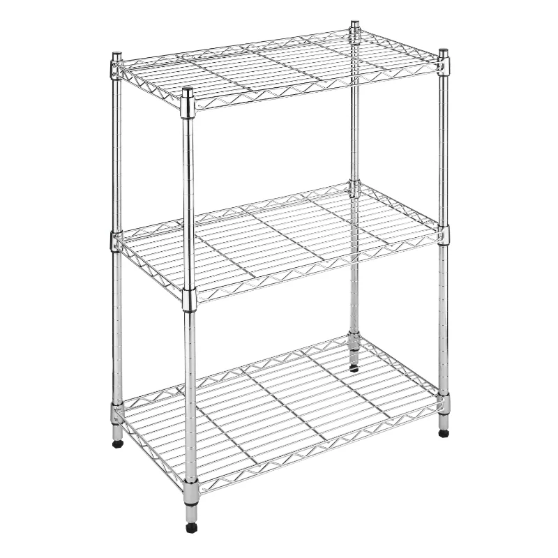 

Whitmor Supreme Adjustable 23.15"W x 13.11"D x 29.9"H 3-Shelf Freestanding Shelves, Chrome