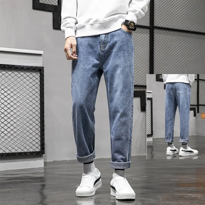 

Men's jeans autumn/winter 2021 New fashion brand loose straight pants trend versatile thickening casual long pants