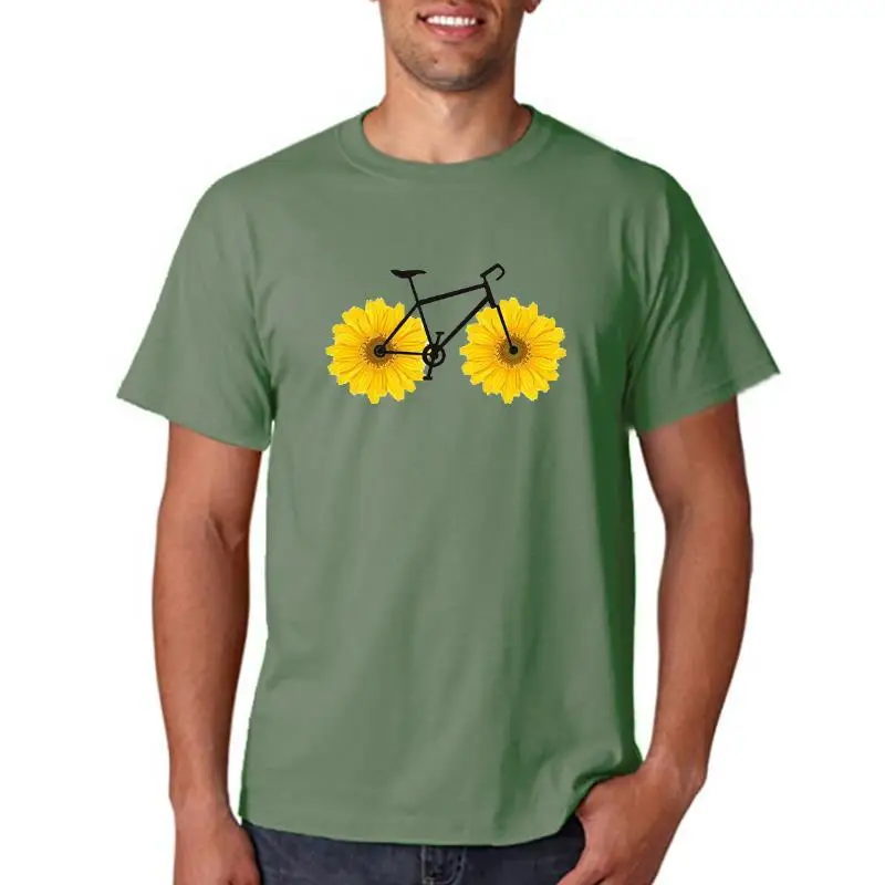 

Print Fashion Women Cartoon Sunflower Bike Lovely Short Sleeve Graphic T Top Summer Shirt Tshirts Regular Female Tee T-Shirt