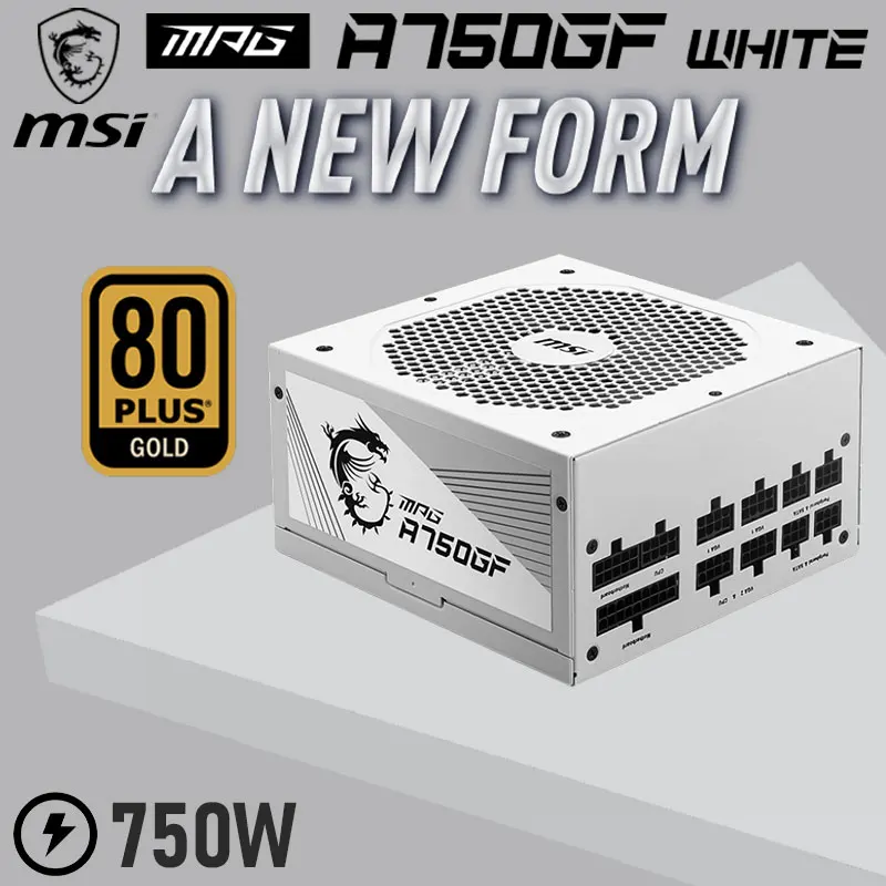 

MSI MPG A750GF белый источник питания 750 Вт 100-240 в золотой PFC 140 мм игровой ПК для Intel AMD процессора компьютера ATX Новый
