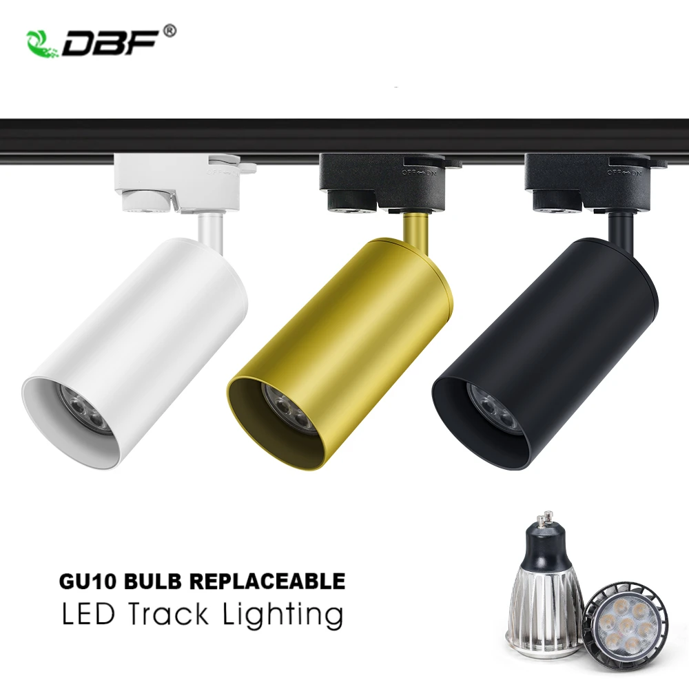 

[DBF]LED Track Light with GU10 Rail Spotlights Lamp Tracking LED Fixture 110V 220V Spot Lights Bulb Fixtures for Clothing Store