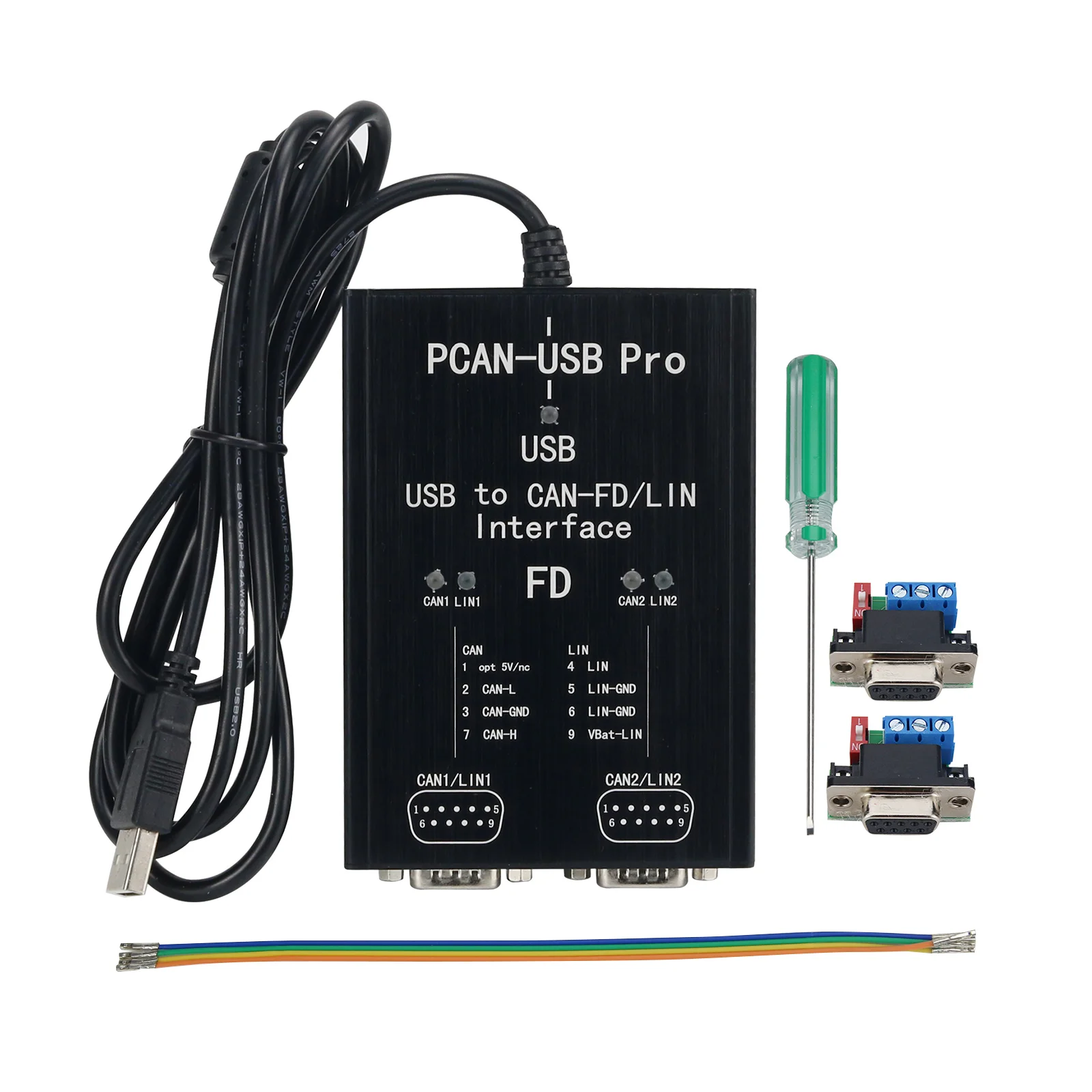 Фото Горячая распродажа 2025 Hamgeek PCAN-USB Pro PCAN FD PRO 8 Мбит/с 12 Мбит/с USB-адаптер CAN 2-канальный CAN FD, совместимый с IPEH-004061 для P №2