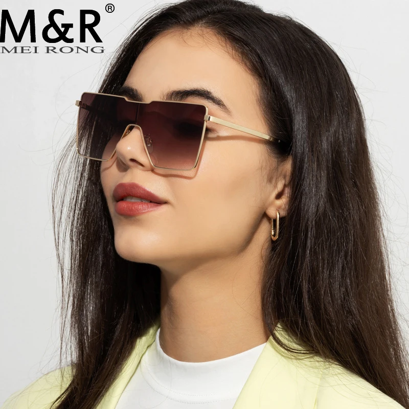 

Модные минималистичные женские солнцезащитные очки в металлической оправе градиентные квадратные оправы для очков для мужчин Летние доро...