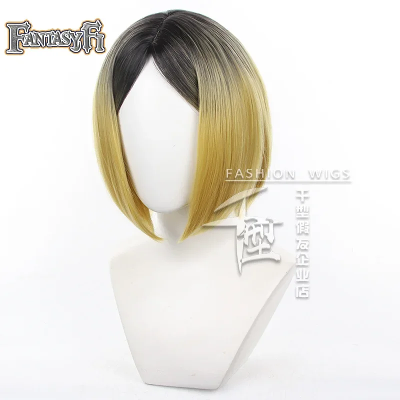 Аниме Kenma Kozume Косплей Pruik 33Cm Geverfd Gradiezione Hoofdhuid Korte Pruiken Hittebest завод синтетический