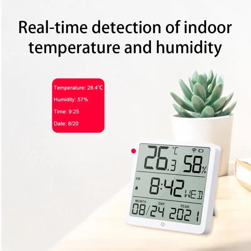

Tuya WiFi Temperature Humidity Sensor Real-Time Report LCD Display Indoor Hygrometer Thermometer For Alexa Google Home