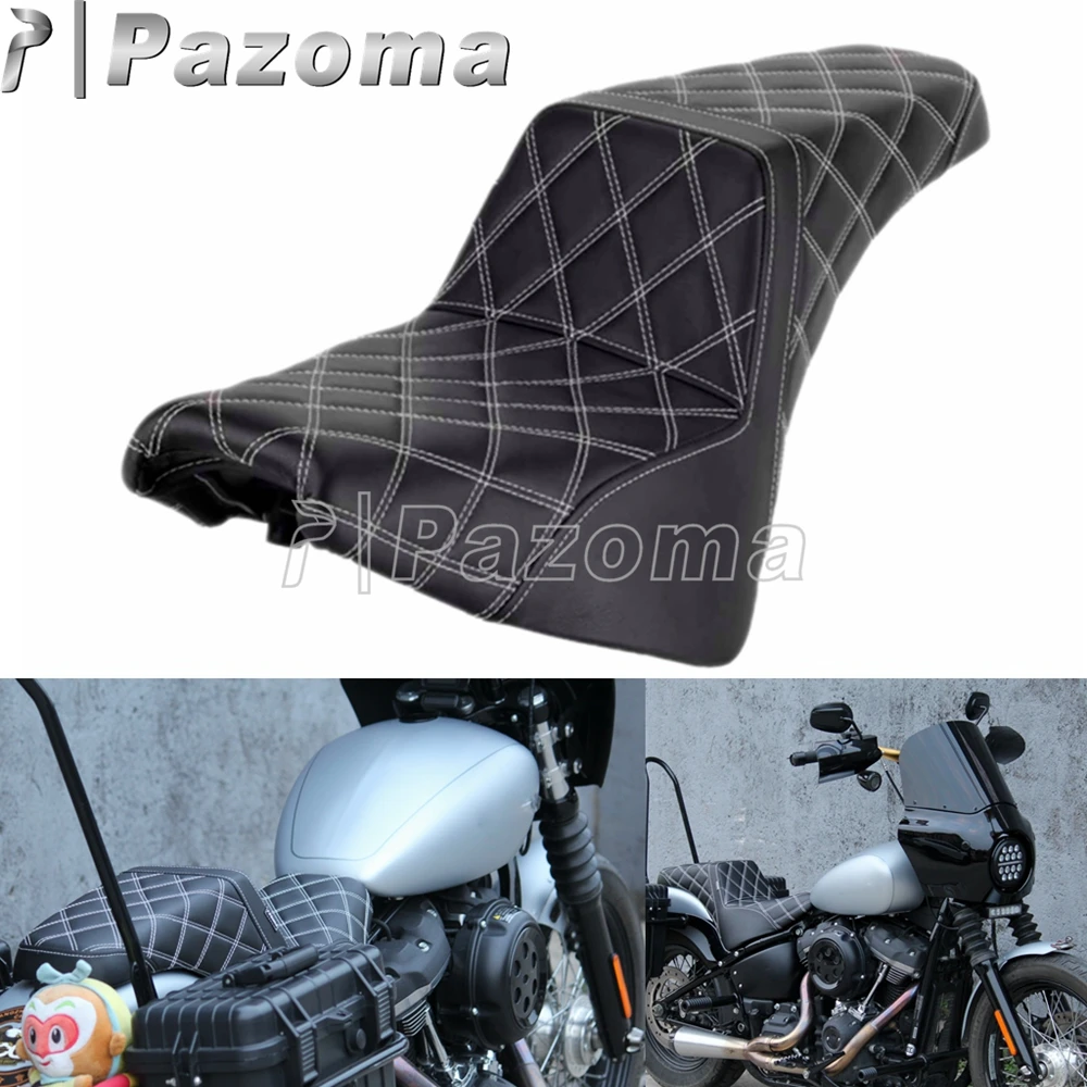 

Step Two-up Motorcycle Seat Cover Driver Passenger for Harley Softail Standard Slim Deluxe Street Bob Heritage Classic 2018-2022