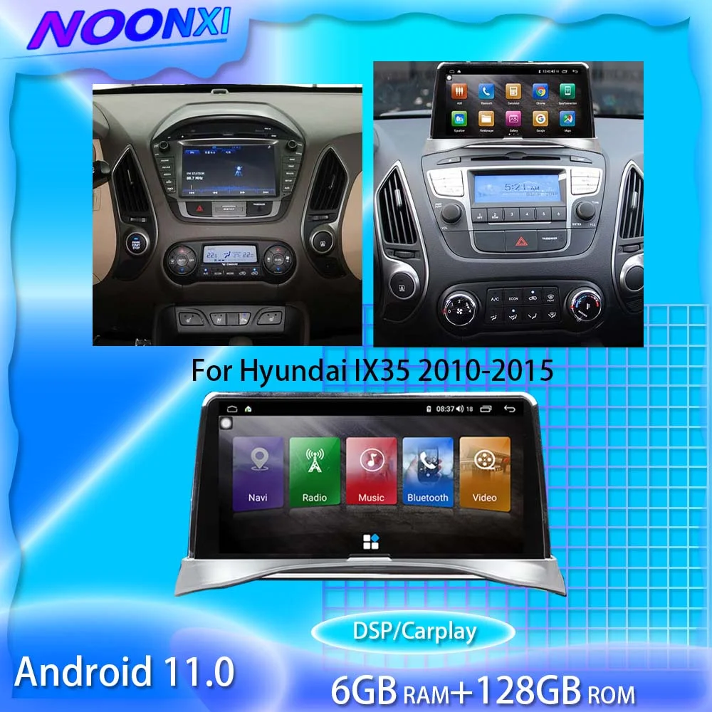 

For Hyundai IX35 2010 2012 2013-2015 128G Android11 Car Radio Stereo 2 Din Multimedia Player GPS Navigation Touch Screen Head Un