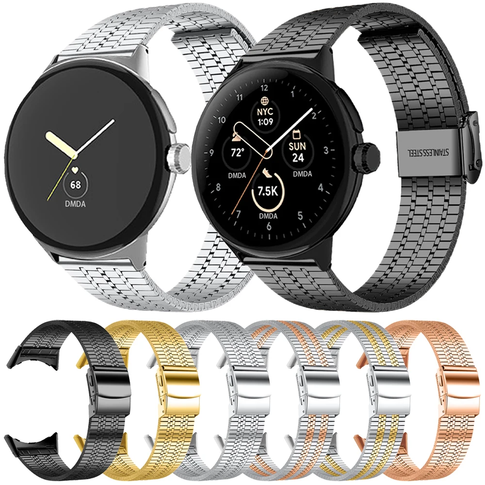 

Металлический ремешок из нержавеющей стали для Google Pixel, ремешок для наручных часов Pixel, звеньевой браслет, Активный браслет, аксессуары для у...