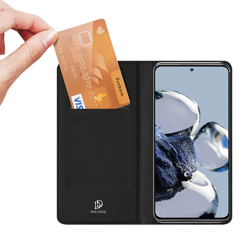 

Роскошный чехол Dux Ducis из искусственной кожи для телефона Xiaomi Mi 12t Pro, тонкий Чехол-книжка, бумажник, чехлы для карт