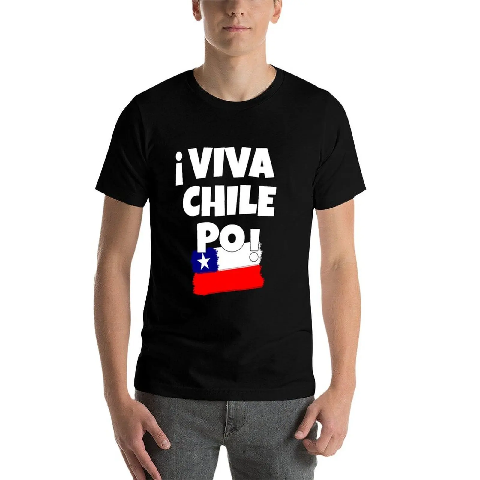 Фото Футболка Viva Chile Po с художественным дизайном для тех, кто родился в Чили, дышащая футболка с короткими рукавами для занятий спортом №4