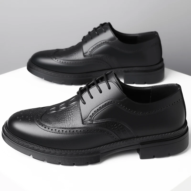 

New Trend Oxford Leather Shoes Man Fashion Wedding Dress Shoe Men Luxury Brand Office Shoes for Mens Rubber Business Shoe Men