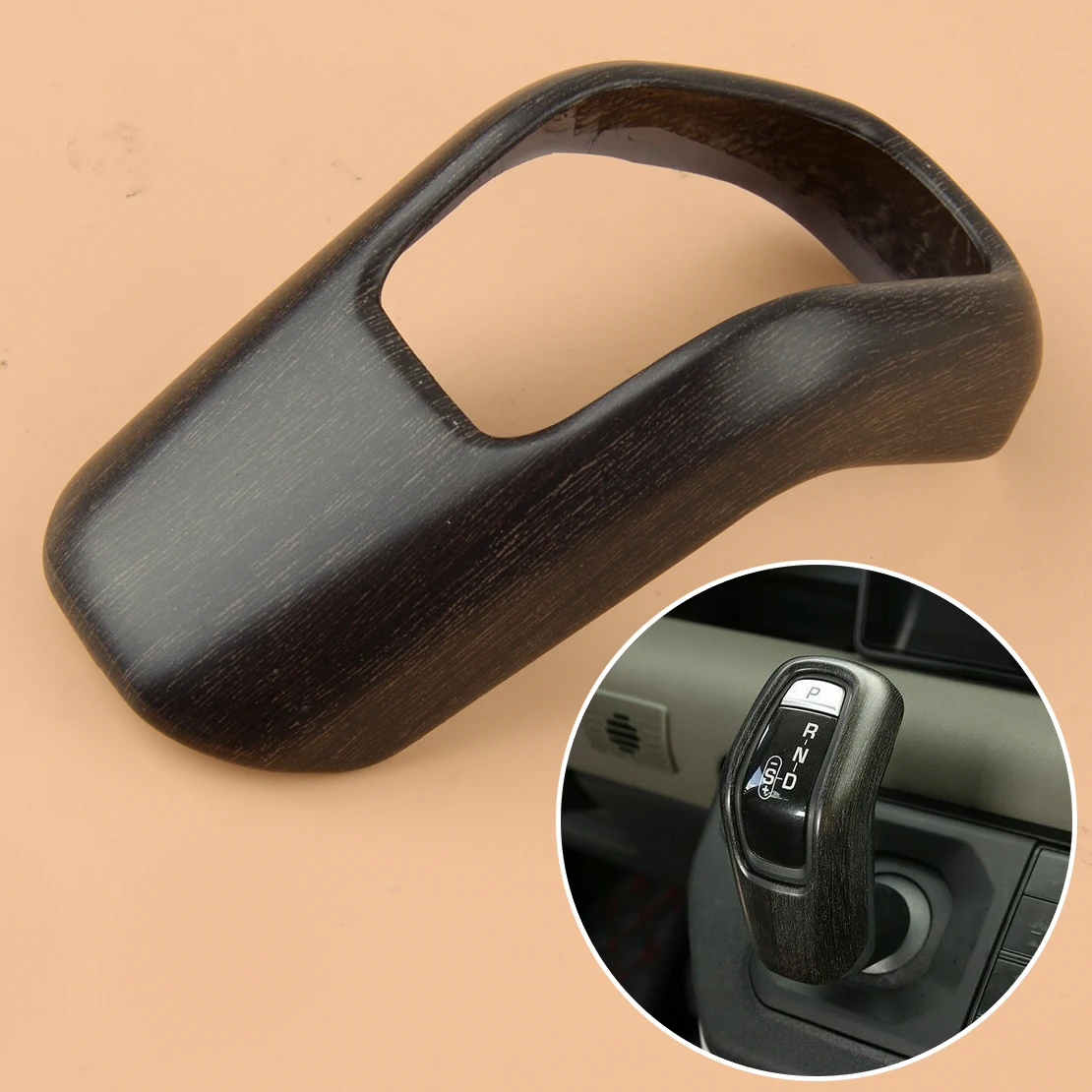 

Car Front Center Console Gear Shift Knob Cover Trim Plastic Decor Fit for Land Rover Defender 110 2020 2021 2022 Oak Wood Grain