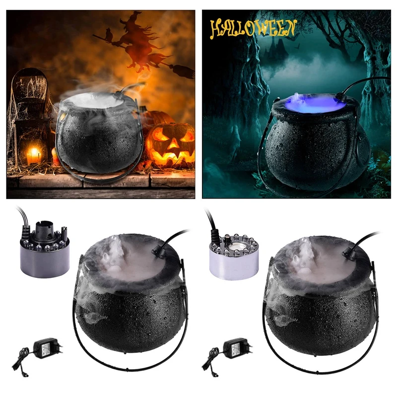 

Halloween Smoke Machine LED Humidifier Fog Mist Maker Color Changing Witch Pot Party Decoration Prop ( Alloy ) EU Plug