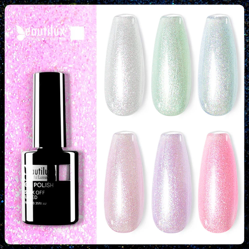 

Beautilux 1pc Winter Collection Nail Colors Gel Polish Lacquer UV LED Glitter Bling Christmas Nails Art Design Polish 10ml